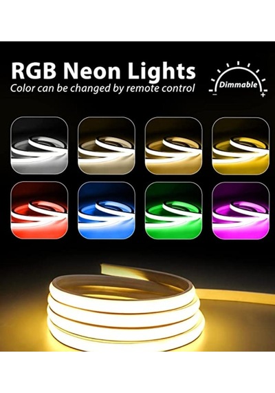 Neon Led Şerit Işık Seti Rgb Renkli Bluetooth Smart 5 Metre