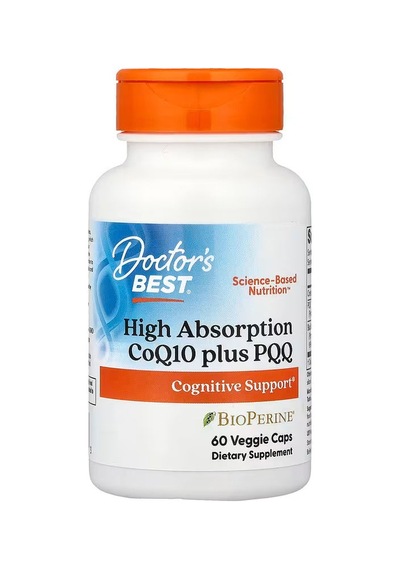 Doctor's Best High Absorption Coenzyme Ubiquinone Coq10 Plus Pqq Brain & Cognitive 60 Veggie Caps Doctor's Best High Absorption Coenzyme Ubiquinone Coq10 Plus Pqq Brain & Cognitive 60 Veggie Caps
