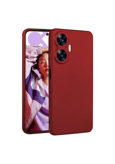Zore Realme C55 Kılıf Omsy Premier Silikon Kapak - Kırmızı