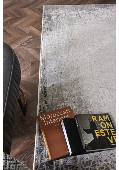 Hoom Rugs Bomonti Mhl 09 Grey Viskon & Akrilik Modern Salon Halısı Gri