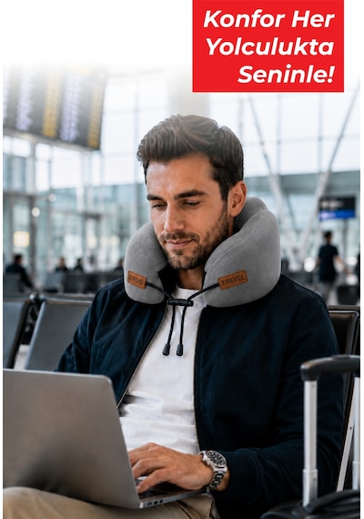 Viscofoam Cosy Ortopedik Seyahat Yastığı Visco Boyun Destekli Seyahat Yastığı - Gri | Ergo Travel
