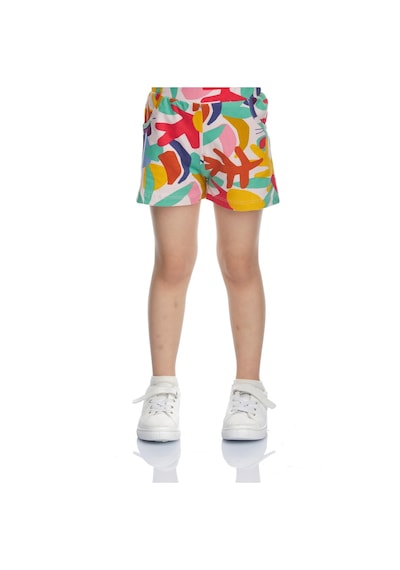Lovetti Kız Çocuk Cutouts Foliage Desen Cepli Şort 8986 Çok Renkli