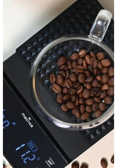 Macnoa Coffee Scale Siyah, Timerlı Hassas Kahve Terazisi
