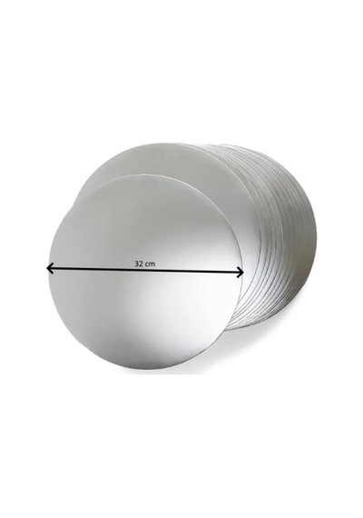 Turta Mendili / Pasta Altlığı Gümüş Yuvarlak 32 Cm 10 Adet Gümüş