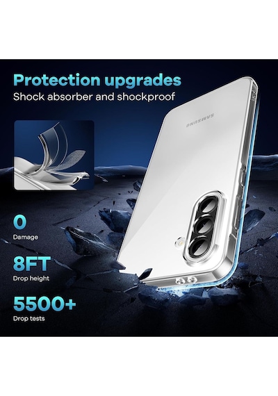 Samsung Galaxy A26 Uyumlu Kılıf Kamera Çıkıntılı Korumalı Yumuşak Şeffaf Silikon + Ekran Koruyucu Cam Set