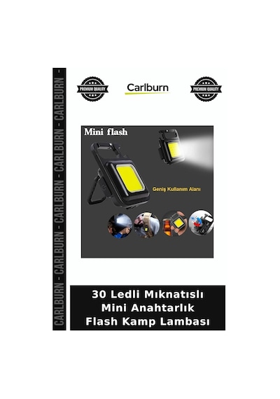 Özel Üretim Fener Şarjlı 30 Ledli Mıknatıslı Mini Anahtarlık Flash Kamp Lambası Diğer