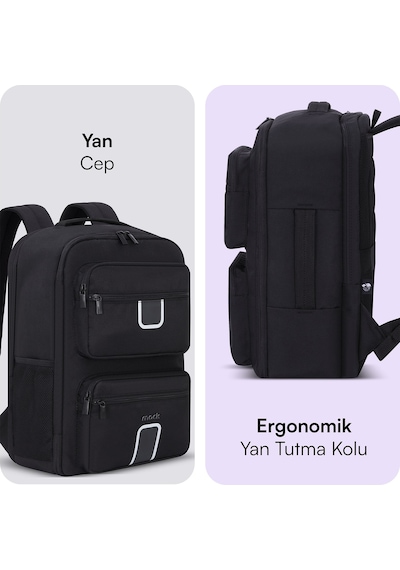 Mack Mce-1206 16 Explor Lite 23 Litre Eco Seyahat Sırt Çantası Siyah Siyah
