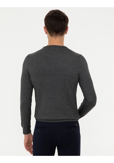Pierre Cardin Erkek Gri Melanj Triko Kazak 50248582-vr086 Gri Melanj