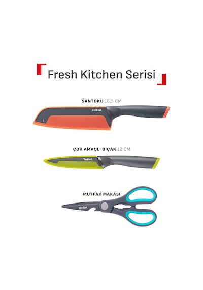 Fresh Kitchen 3 Lü Çok Amaçlı Bıçak Ve Makas Seti Çok Renkli