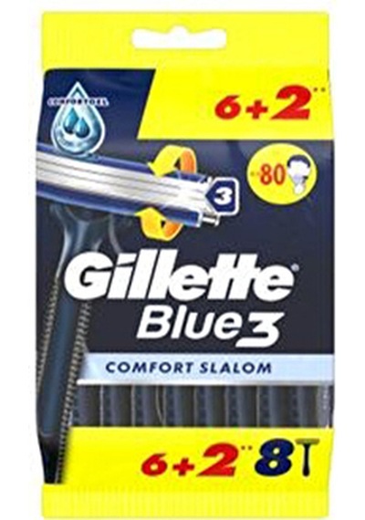 3 Adet Gillette Blue3 Tıraş Bıçağı 6+2 Comfort Slalom