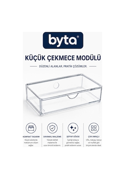 Şeffaf Mini Çekmece Organizer Kozmetik, Takı Ve Ofis İçin Çok Amaçlı Düzenleyici Kutu Şeffaf