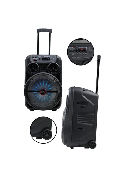 Midex 280 Watt Portatif Taşınabilir Karaoke Eğlence Mikrofonlu Ses Sistemi Mxr-280 Bluetooth Kayıt Usb Şarjlı