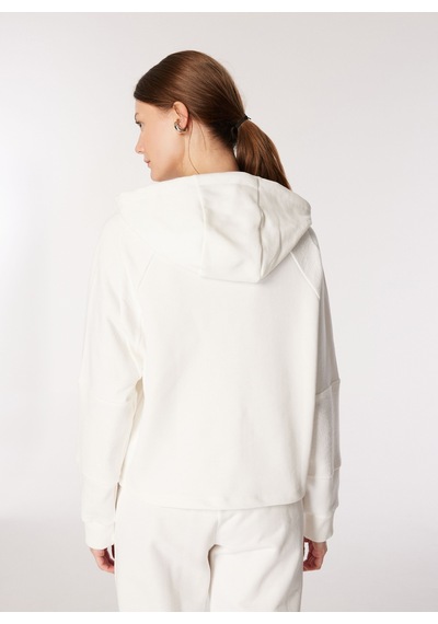 Jeep Ekru Kadın Kapüşonlu Loose Fit Blok Sweatshirt C4wl-swt4809