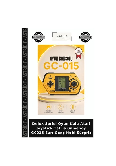Delux Serisi Oyun Kolu Atari Joystick Tetris Gameboy Gc015 Sarı Genç Hobi Sürpriz