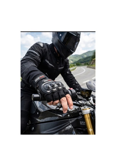 Srsmoto Profesyonel Korumalı Yarım Parmak Motosiklet Eldiveni - Yazlık Nefes Alabilir Motor Eldiveni - 891783957 Diğer
