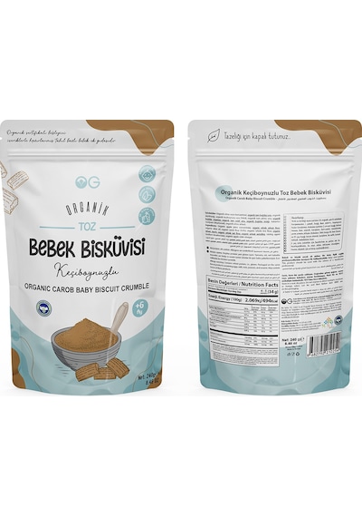 OG natural Organik Keçiboynuzlu ve Zeytinyağlı Bisküvi Tozu Seti