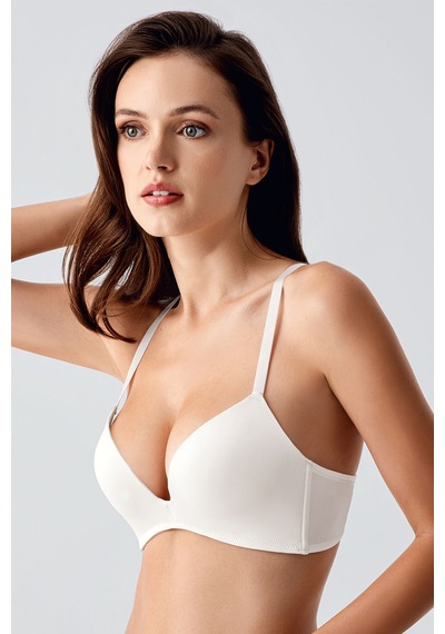 Newbra Lıngerıe Kadın Destekli C Cup Basic Sütyen Ekru