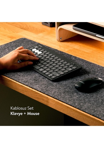Lumı Km-bt903 3in1 3 Bt + 2.4 1600dpi Ultra İnce Q 4 Cihaz Bağlantılı Scissors Kablosuz Klavye + Mouse Set Gri Diğer