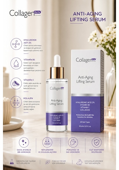 Collagen Forte Platinum Hyaluronik Asit Sıkılaştırıcı Serum 30 ML