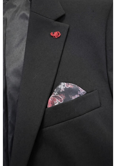 Plus Scorpion Erkek Pamuklu Penye Likralı Tek Düğmeli Çift Yırtmaçlı Blazer Ceket Siyah