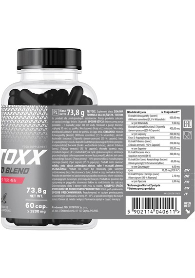 Trec Testoxx Booster Daa + Tribulus + Panax Ginseng 60 Kapsül Usa Menşeii Dmmedicineden Aromasız