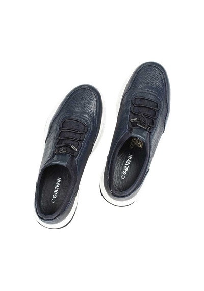 Erkek Lacivert Deri Sneaker