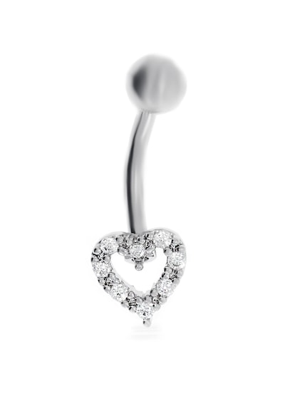 Kadın Çelik Kalp Model Piercing Gümüş