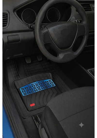 Peugeot 207 Hb 2012 Uyumlu 4 Cm Derin Havuzlu 3d Universal Oto Paspas Siyah-mavi