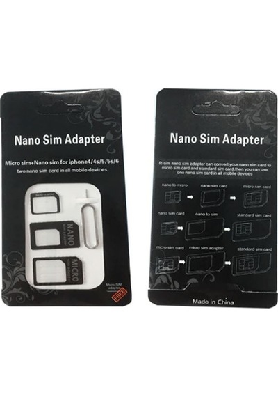 Nano Ve Micro Sim Kartları Için Sim Kartı Adaptörü