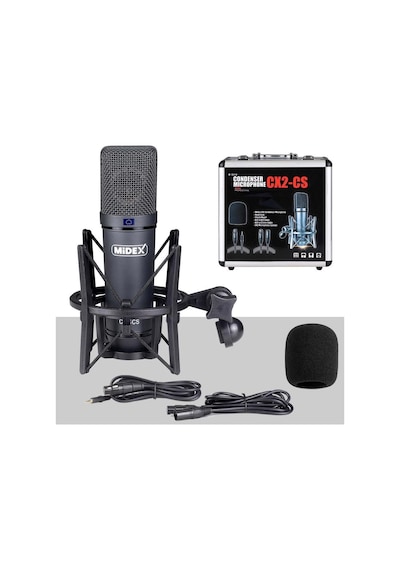 Midex Cx2 Functional Paket-5 Stüdyo Mikrofon Ses Kartlı Mikser Kulaklık Stand