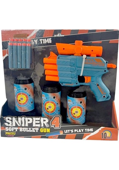 Hedefli Sniper 4 Dart Fırlatıcılı 3 Hedef Kutulu Ve Tabanca