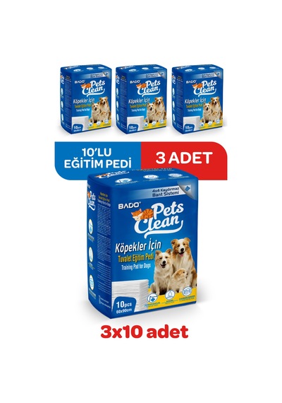 Pets Clean Eğitim Çiş Pedi 10lu 60 90cm 3'lü Paket