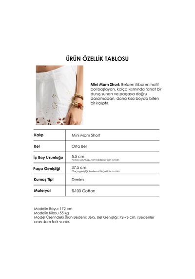 it's basic Kadın Kırık Beyaz 7s6-101 Mini Dantel Detaylı Tasarım Şort
