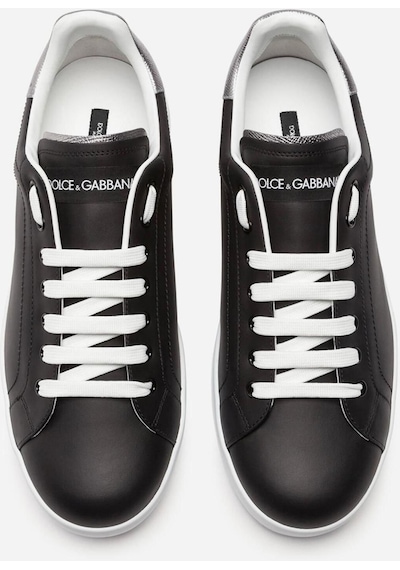 Dolce & Gabbana Calfskin Nappa Portofino Sneakers Siyah
