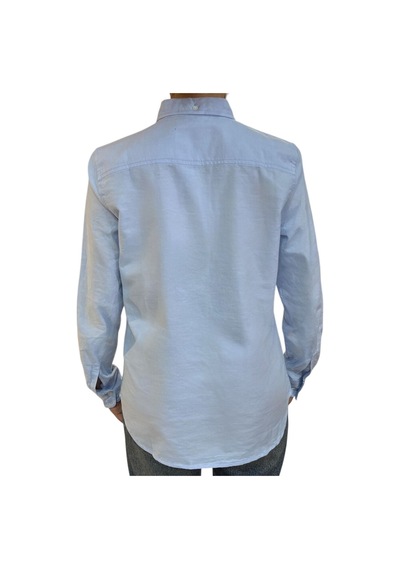 Gap V-frch Fıtted Oxford Logo Kadın Gomlek Mavi