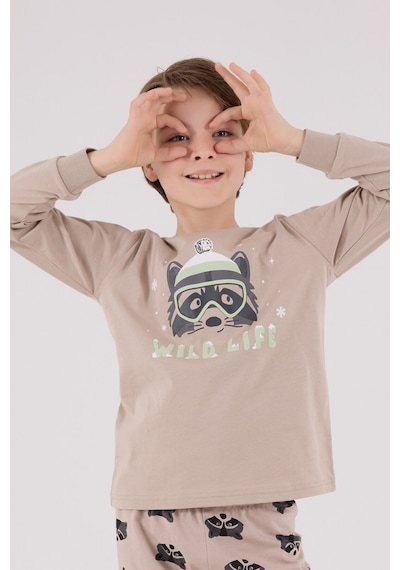 Rolypoly Erkek Çocuk Kahverengi Pijama Takımı Rp3669-c-v2