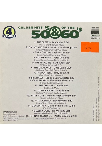 Plak Değildir Cd Dir Cd Golden Hits Of The 50's & 60's Volume 4