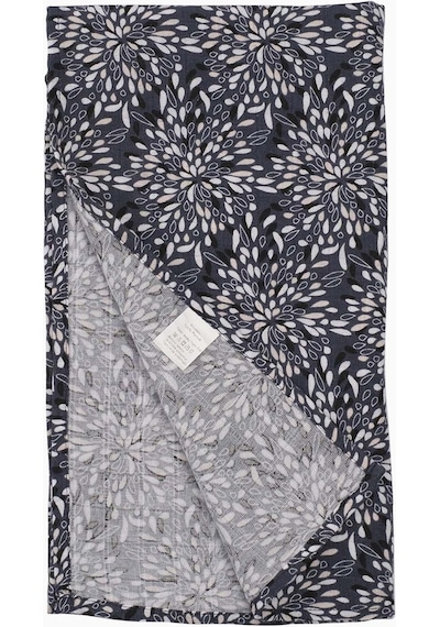 Müslin Örtü 120X120 Cm Doğal Pamuk Müslin Ebruli Lacivert - Lacivert