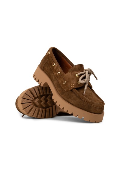 Deery Kadın Hakiki Süet Taba Renkli Marin Loafer - 02036ztbac01