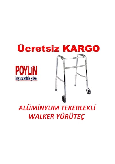 Alüminyum Tekerlekli Walker Yürüteç Poylin P551 Tekerlekli Walker