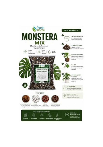 Monstera Ve Philodendron Toprağı Premium Karışım 5 L Diğer