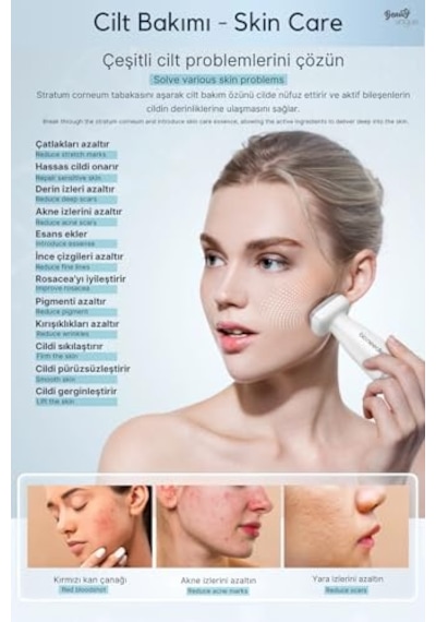 Bio Needle Dermastamp, 140 İğneli Ayarlanabilir Mikro İğneleme Cihazı, Cilt Ve Saç Bakımı İçin Dermaroller