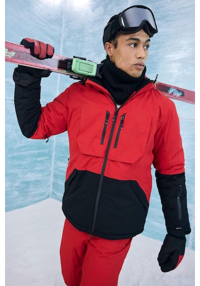 Defacto Su İtici Slim Fit Dar Kesim Kapüşonlu Fermuarlı Kayak Montu F3796ax25wnrd296 Kırmızı-rd296