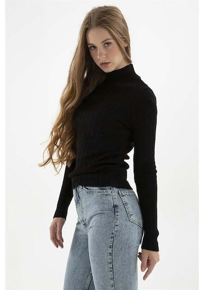 Fashion Friends Kadın Yarım Balıkçı Kazak 23k0389k1 Siyah