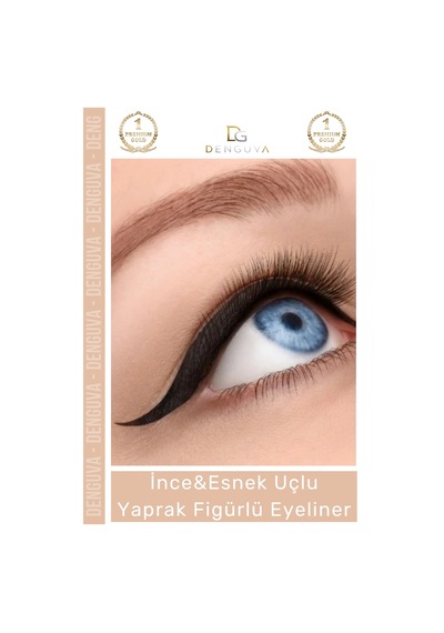 Eyeliner Yoğun Siyah Pigment Gün Boyu Etkili Kalıcı İnce Esnek Uçlu Yaprak Figürlü Eyeliner Diğer