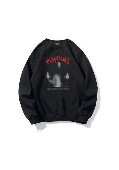 Brz Collection Oversize Unisex Nightmare Sweatshirt-siyah Siyah