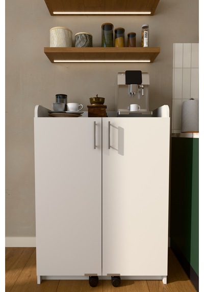 Lüks 2 Kapılı Çok Amaçlı Kiler Dolabı %100 Mdf Erzak Organizer Mutfak Dolabı Mk08 Beyaz