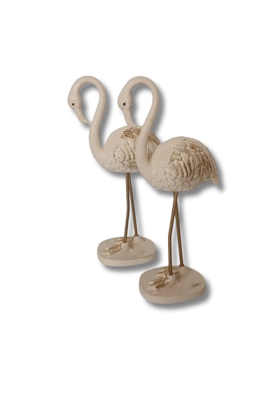Flamingo Dekoratif Polyester Biblo 2 Li Takım Krem 0