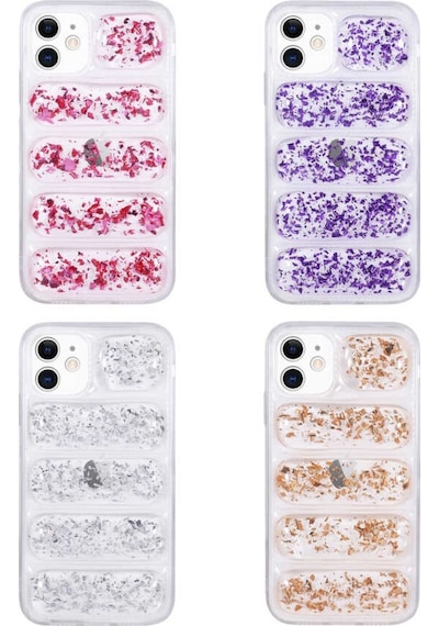 Apple Uyumlu iPhone 11 Kılıf Kamera Korumalı Simli Airbag’Li Zore Dalga