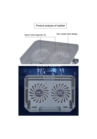 Laptop Soğutucu Fan Cooling Pad Notebook Altlığı Çift Fanlı